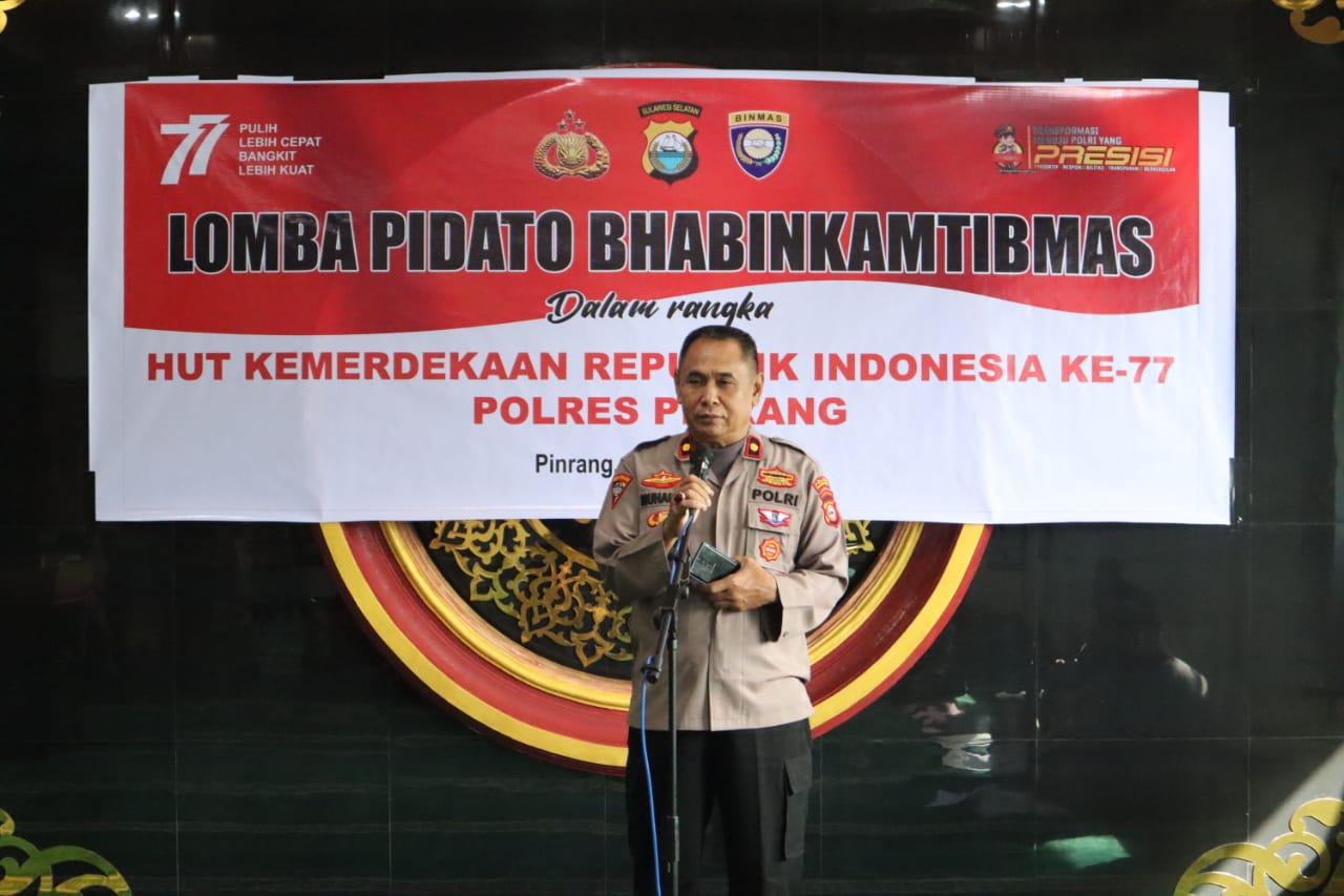 HUT Kemerdekaan Republik Indonesia ke 77, Polres Pinrang Adakan Lomba Pidato Bhabinkamtibmas